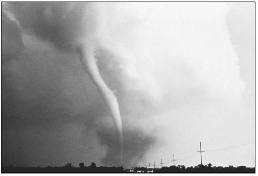 The winds of some tornadoes have been estimated to exceed 300 mph. (Photo courtesy of NOAA Photo Library, NOAA Central Library; OAR/ERL/National Severe Storms Laboratory (NSSL).)